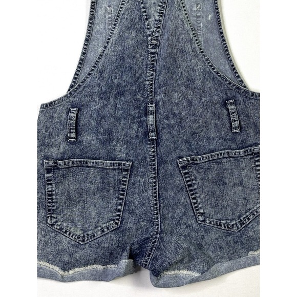 No Boundaries Denim Overalls Medium (7-9) Cuffed Bibbed Blue Jean - Picture 11 of 13